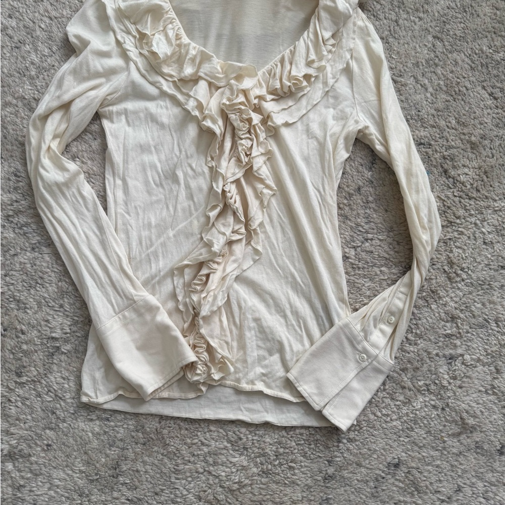 Ralph Lauren Ivory Ruffle Blouse